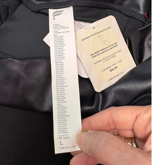 Fabletics Motion 365 Contour Highwaist Black Shine Khloe Edit Leggings NWT sz LG - Picture 4 of 6